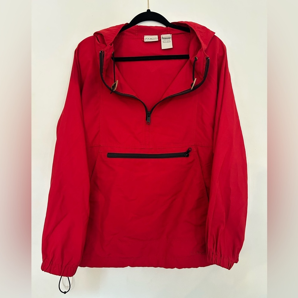 Red Hooded Pullover Jacket
